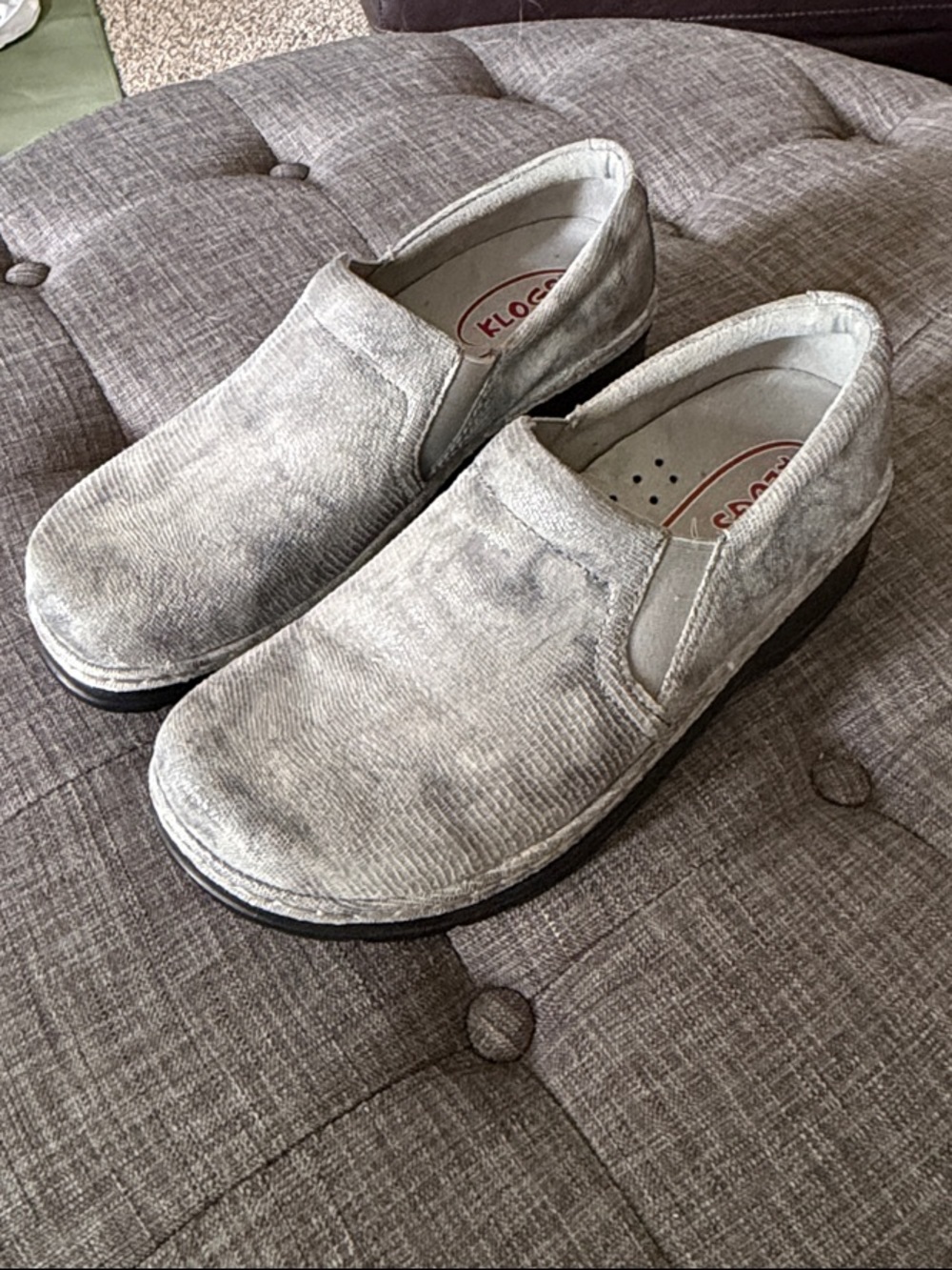 Women’s Klogs 11 Slip-On Shoes in Light Gray animal texture camo